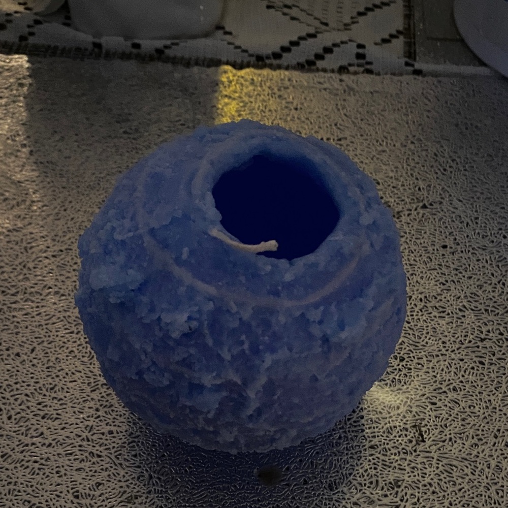 Blue Textured Candle